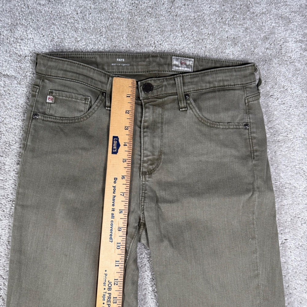 AG Adriano Goldschmied‎ Faye Mid Rise Cigarette Pants Olive Green Women's 26R - Picture 4 of 11